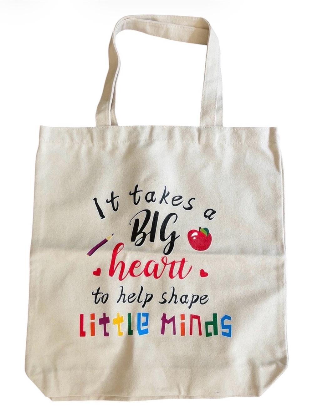 It Takes A Big Heart Canvas Tote Bag NWOT